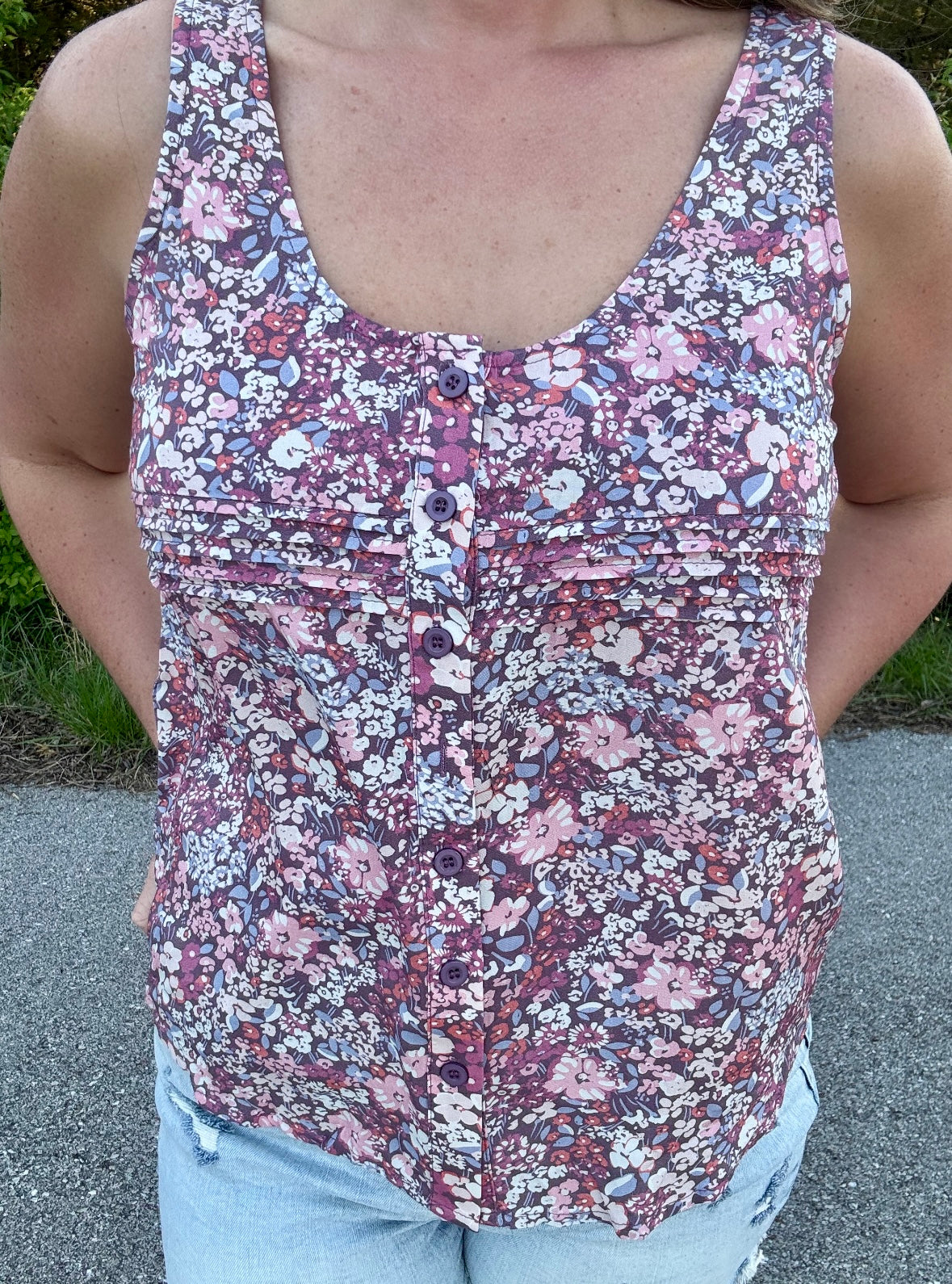 Floral Button Up Tank
