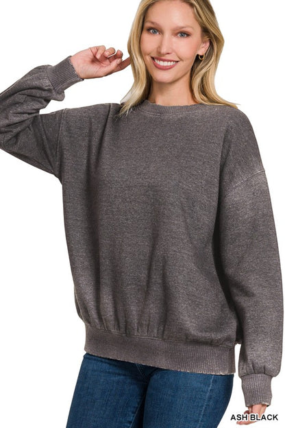 Zenana acid washed oversized sweatshirt