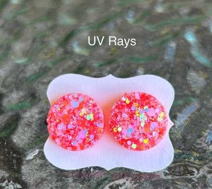 Summer glitter stud earrings