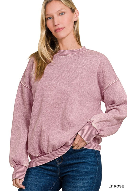 Zenana acid washed oversized sweatshirt