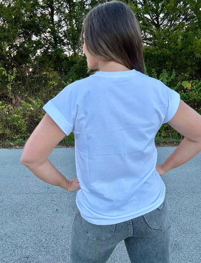 Girlfriend Muscle Tee in White