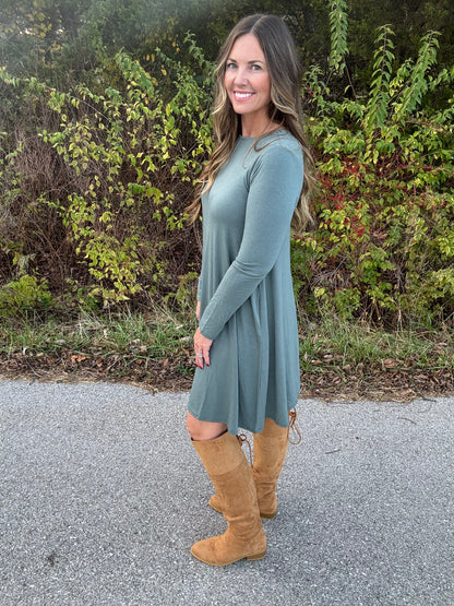 Long Sleeve Flare Dress