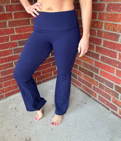 Navy yoga flare pants