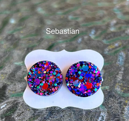 Summer glitter stud earrings