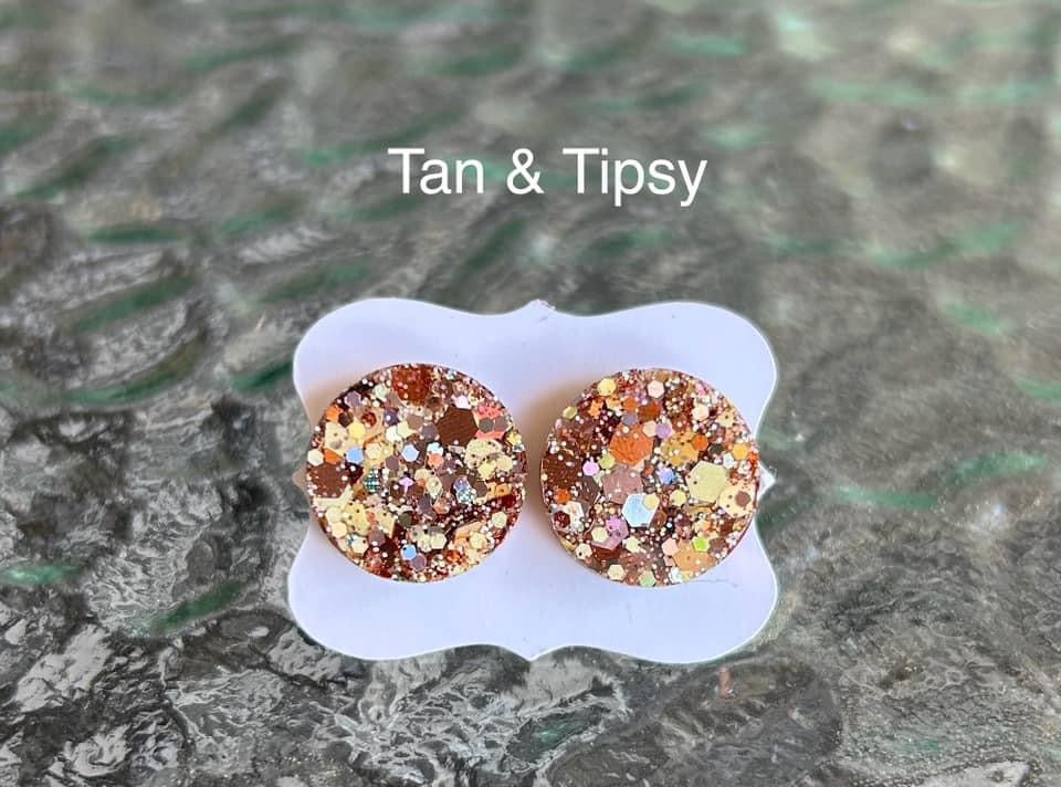 Summer glitter stud earrings