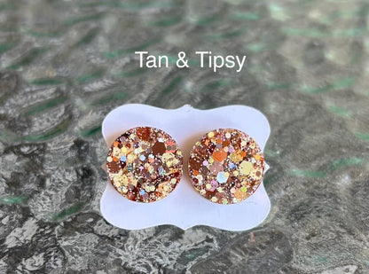 Summer glitter stud earrings