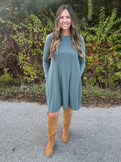 Long Sleeve Flare Dress