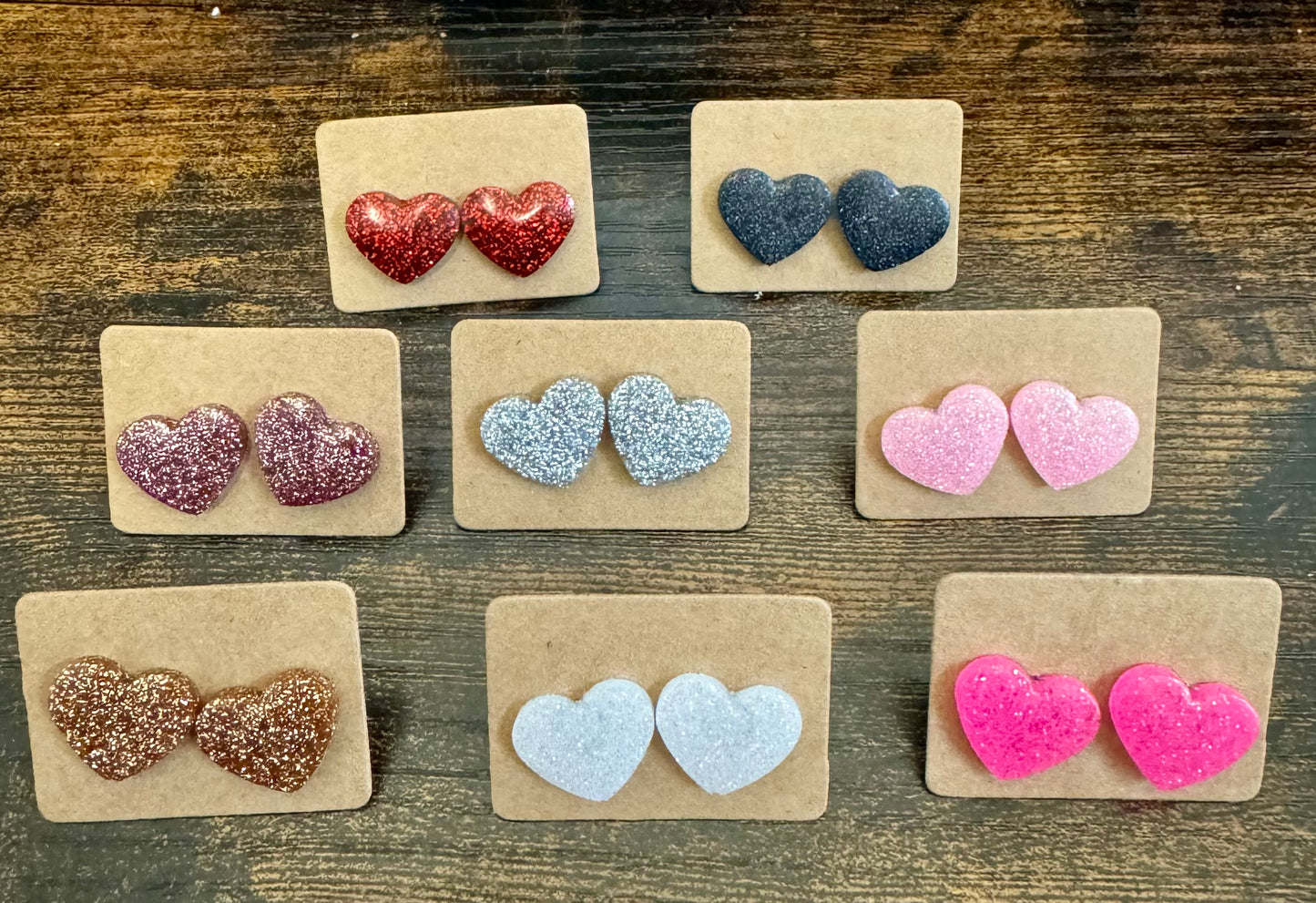 Glitter heart Earring Studs