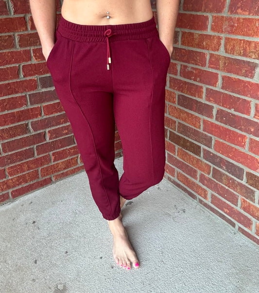 Merlot textured joggers