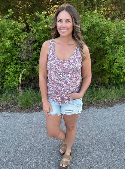 Floral Button Up Tank