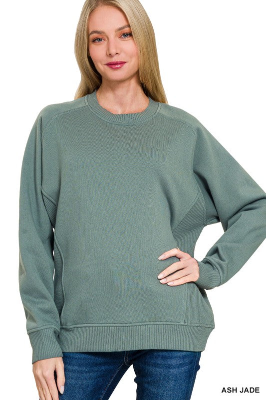 Zenana ribbed sided sweatshirt - multiple colors