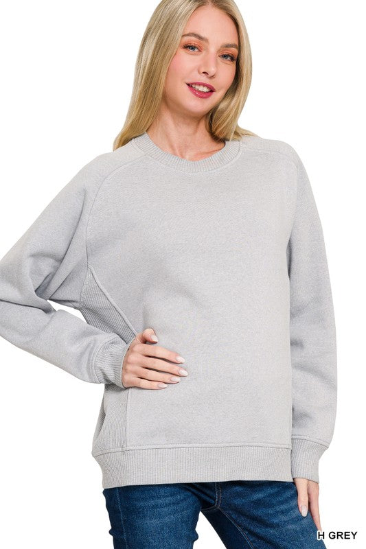 Zenana ribbed sided sweatshirt - multiple colors