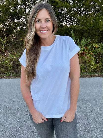 Girlfriend Muscle Tee in White