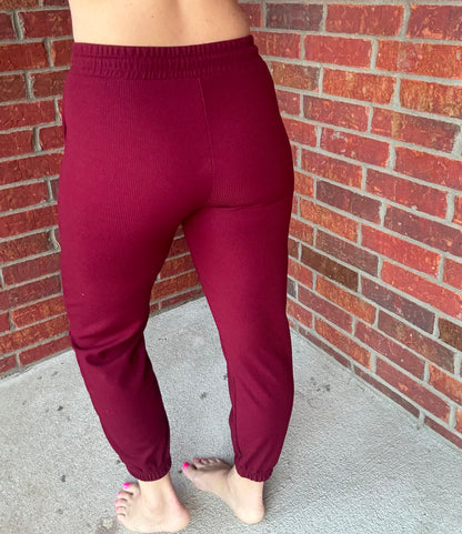 Merlot textured joggers