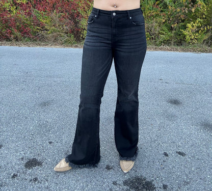 Zenana black denim flares