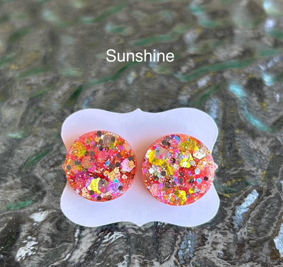 Summer glitter stud earrings