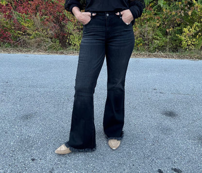 Zenana black denim flares