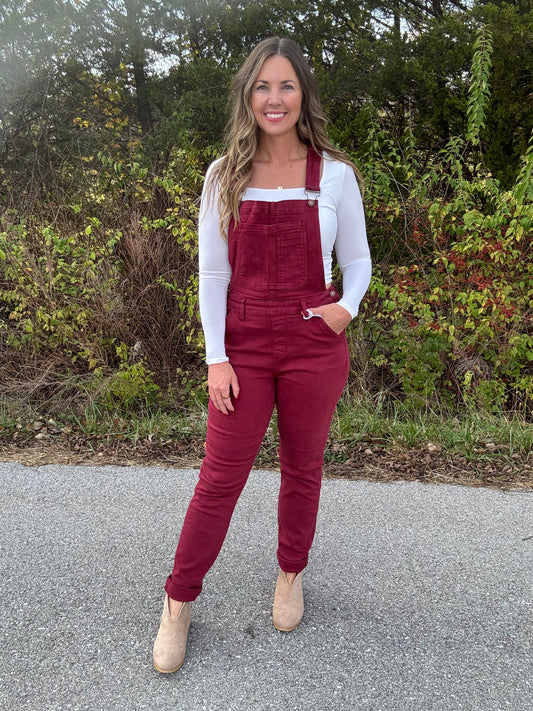 Judy Blue Maroon Overalls