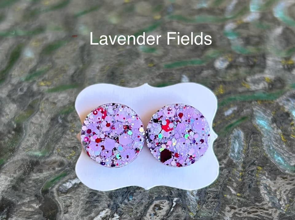 Summer glitter stud earrings