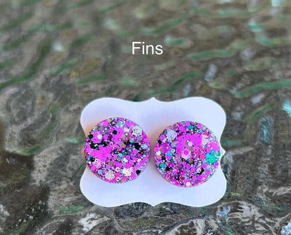 Summer glitter stud earrings