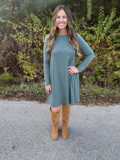 Long Sleeve Flare Dress