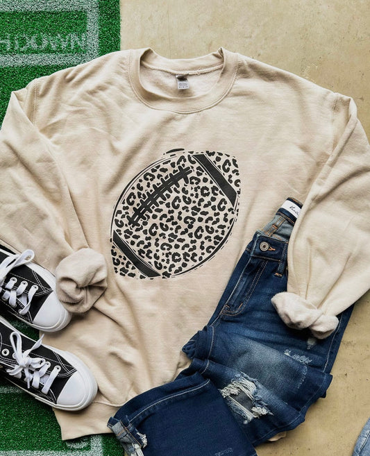 Leopard football crewneck